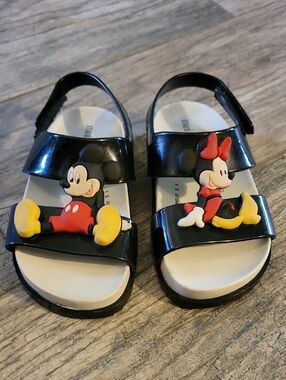 Mini Melissa Disney MICKEY & MINNIE MOUSE Cosmic Jelly Sandals Double Strap